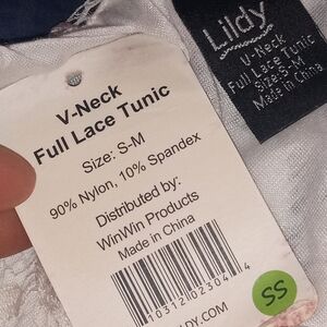 Lidy White V-Neck Full Lace Tunic